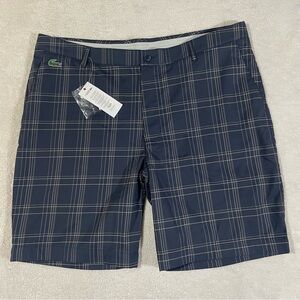 Lacoste Mens Twill Navy Blue Classic Fit Alligator Logo Shorts Size 40